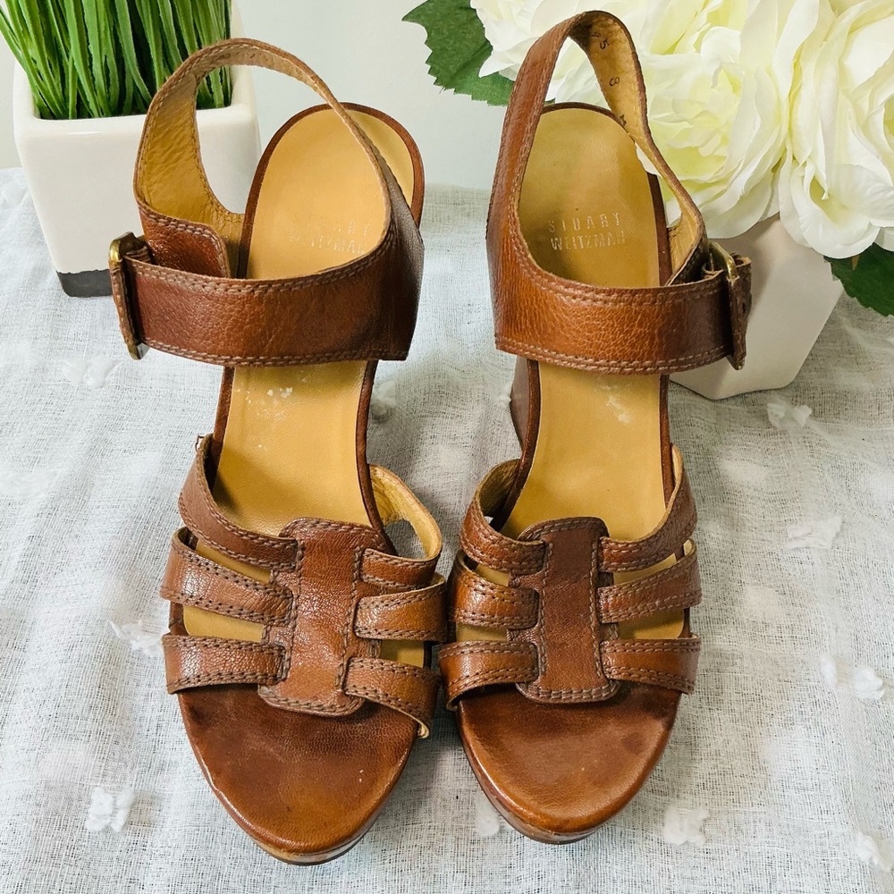 Stuart Weitzman Tan Leather Sandals